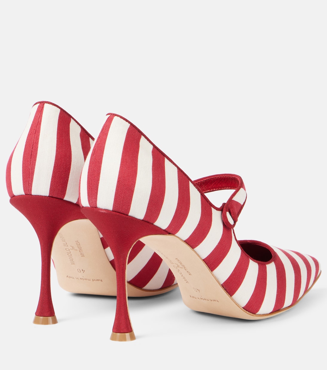 Escarpins Mary Jane Campari rayés | Manolo Blahnik