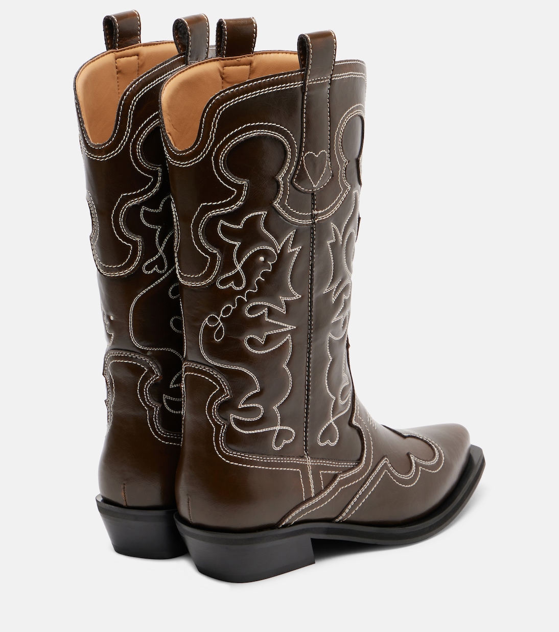 Mid Shaft embroidered cowboy boots | Ganni