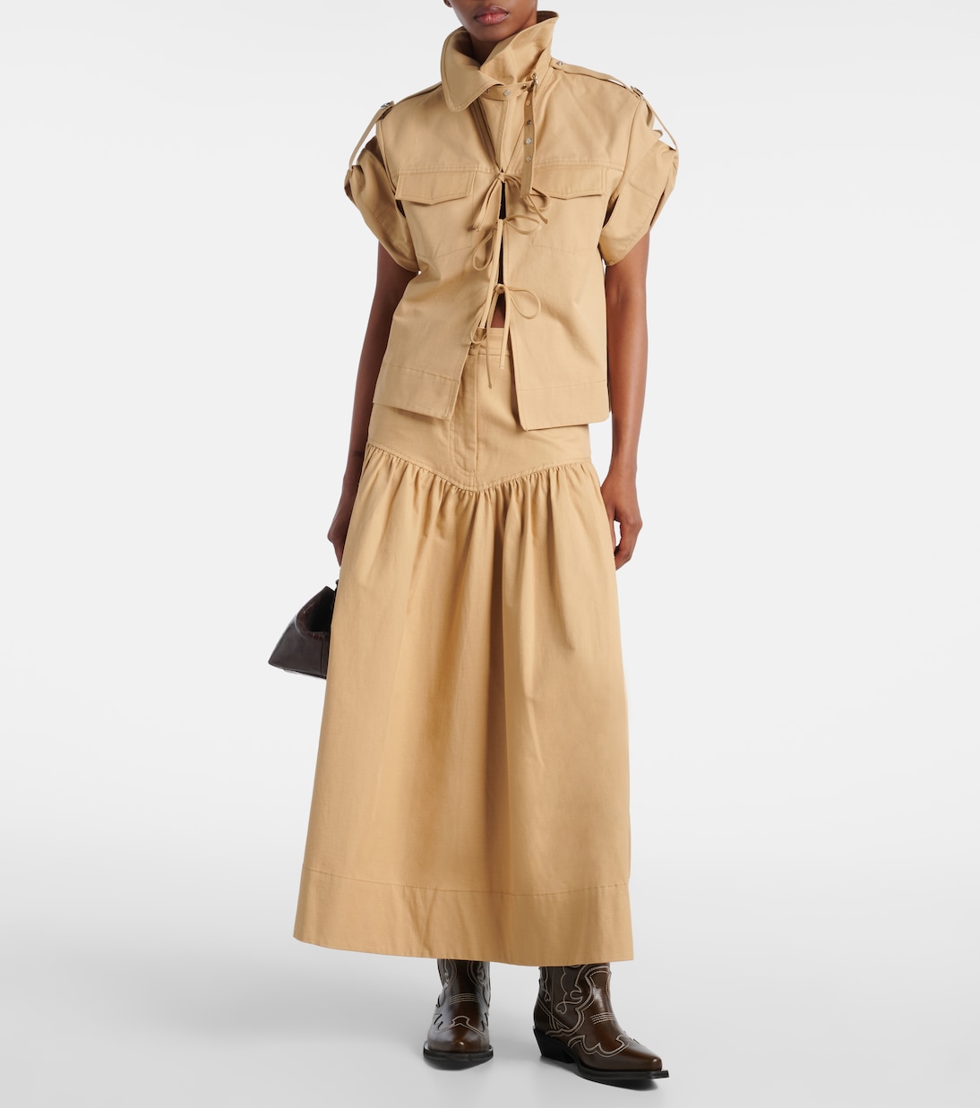 Mid Shaft embroidered cowboy boots | Ganni