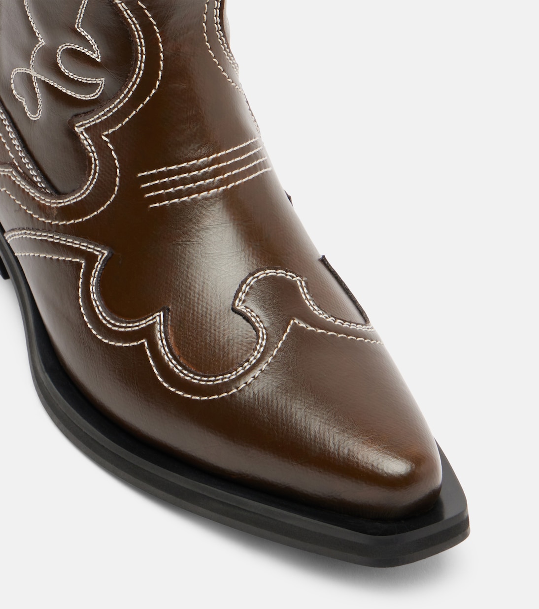 Mid Shaft embroidered cowboy boots | Ganni