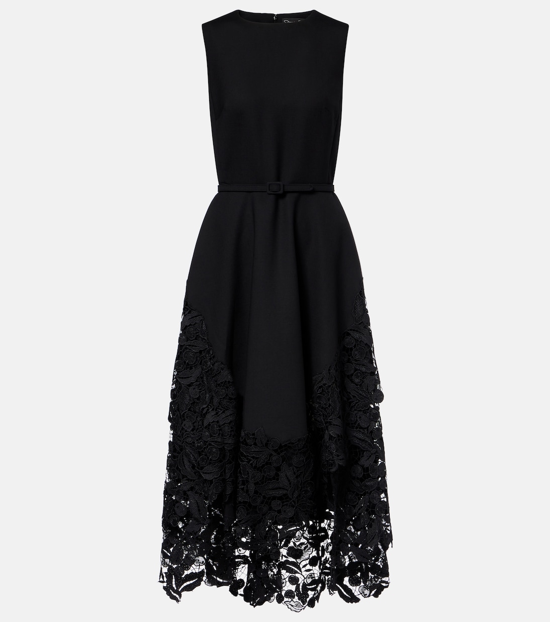 Cocktailkleid aus einem Wollgemisch mit Spitze | Oscar de la Renta