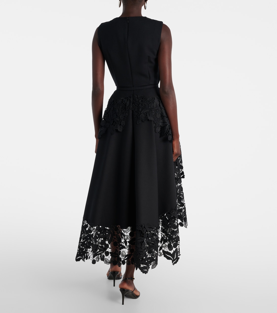 Cocktailkleid aus einem Wollgemisch mit Spitze | Oscar de la Renta