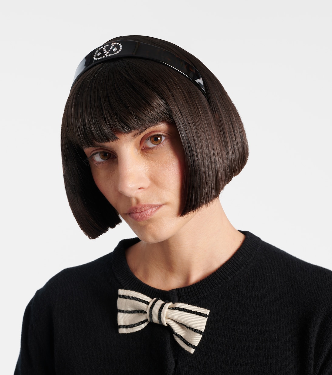 Haarreif VLogo mit Kristallen  | Valentino