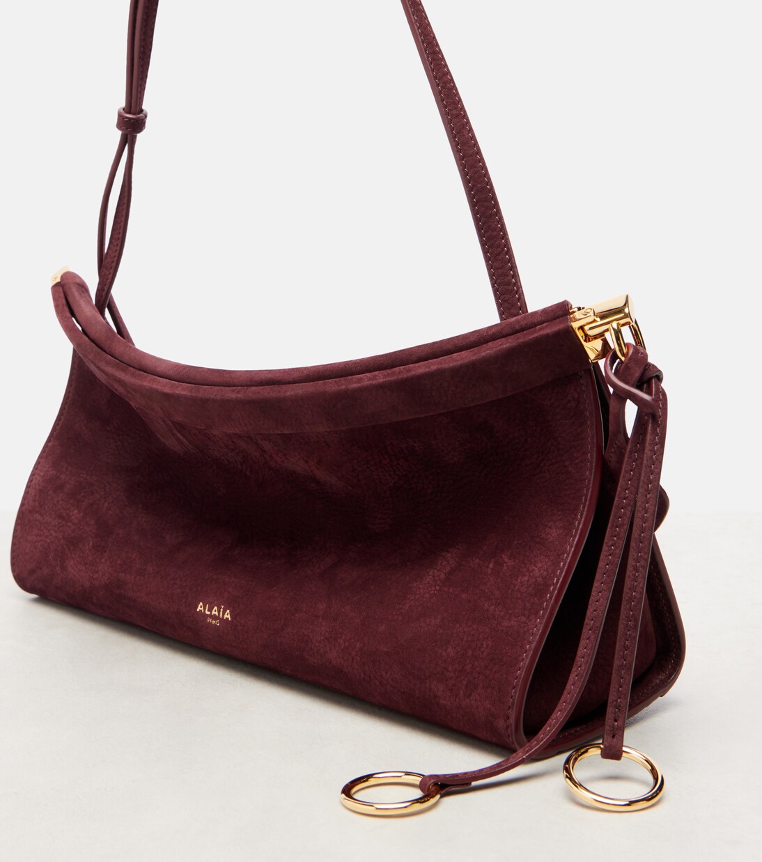 Sac Le Clic Medium en daim | Alaïa