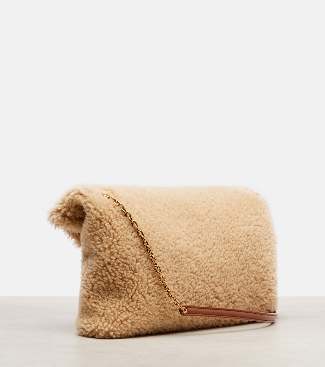 Cassandre Envelope shearling shoulder bag | Saint Laurent