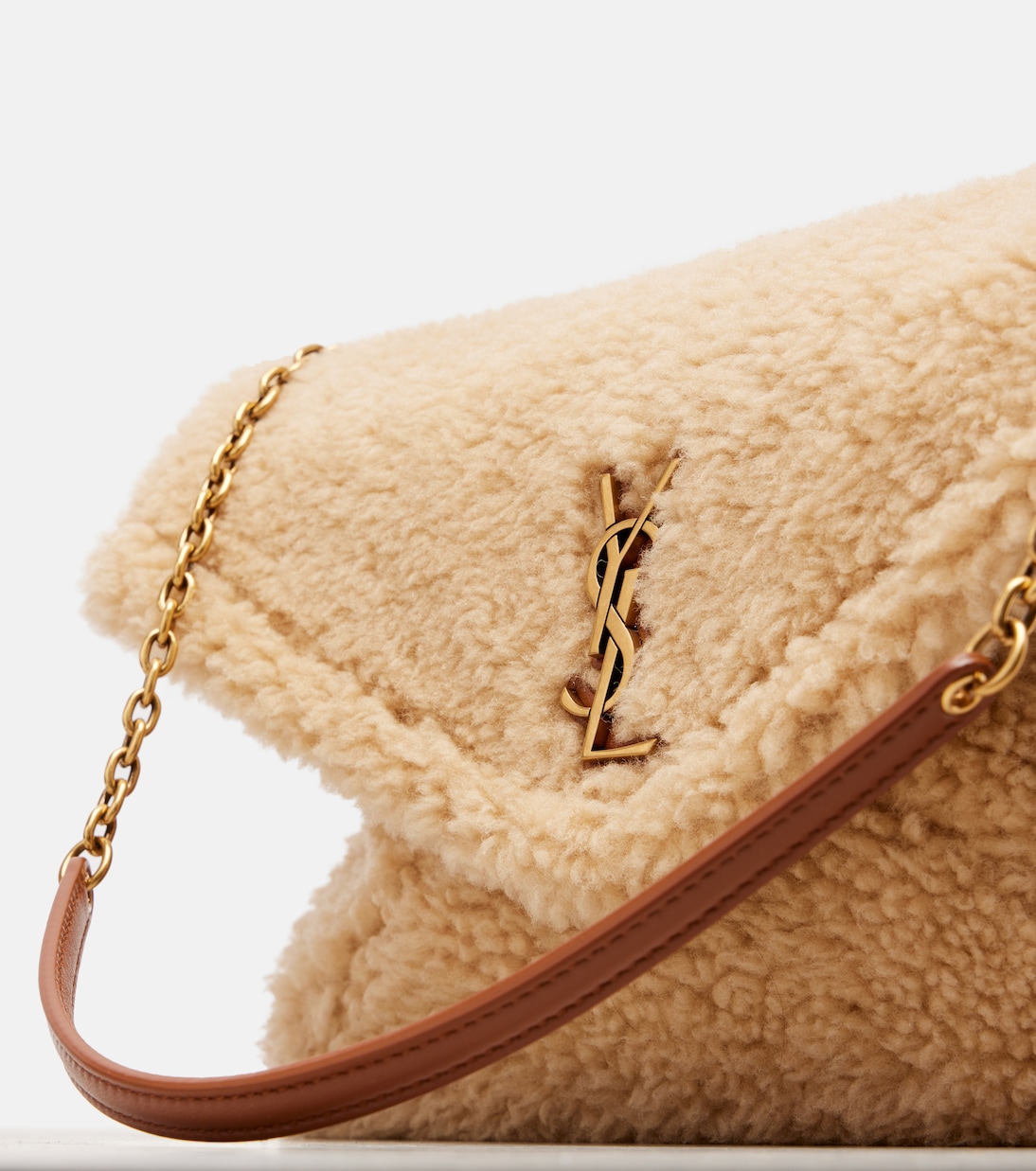 Cassandre Envelope shearling shoulder bag | Saint Laurent