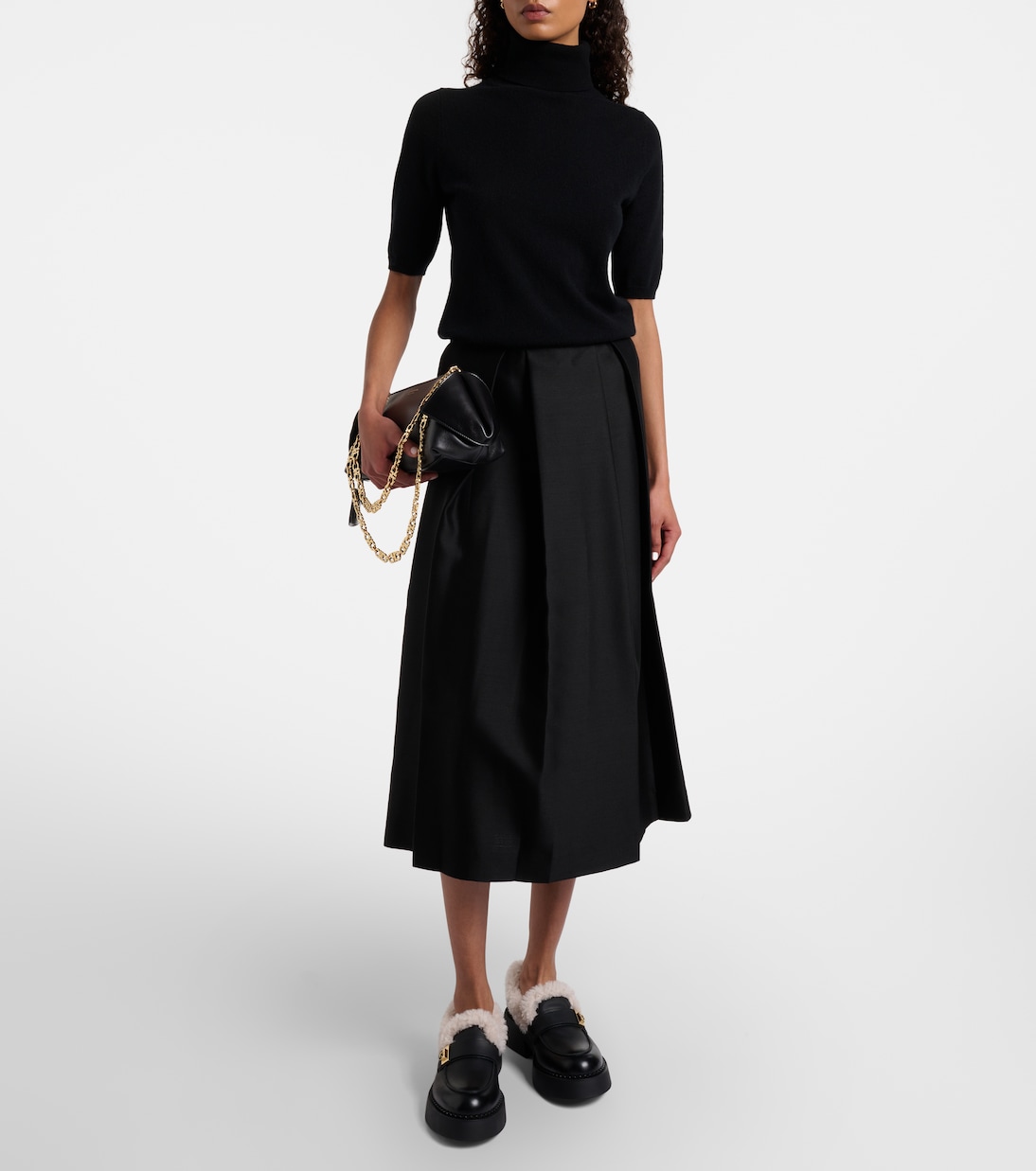 Caminia shearling-trimmed leather loafers | Ferragamo