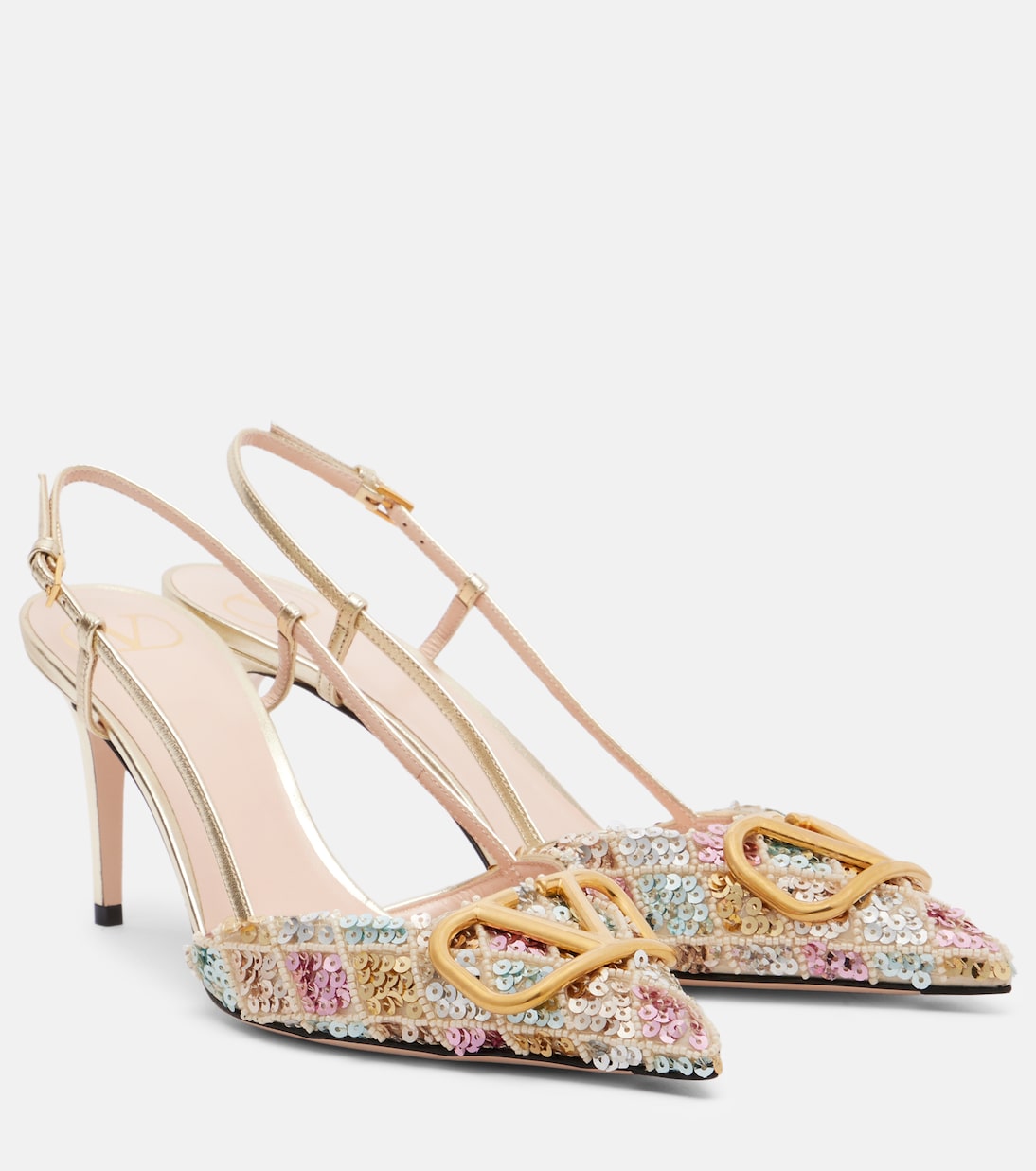 Slingback-Pumps VLogo 80 aus Leder | Valentino Garavani