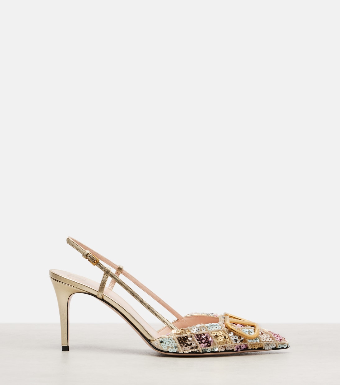 Slingback-Pumps VLogo 80 aus Leder | Valentino Garavani