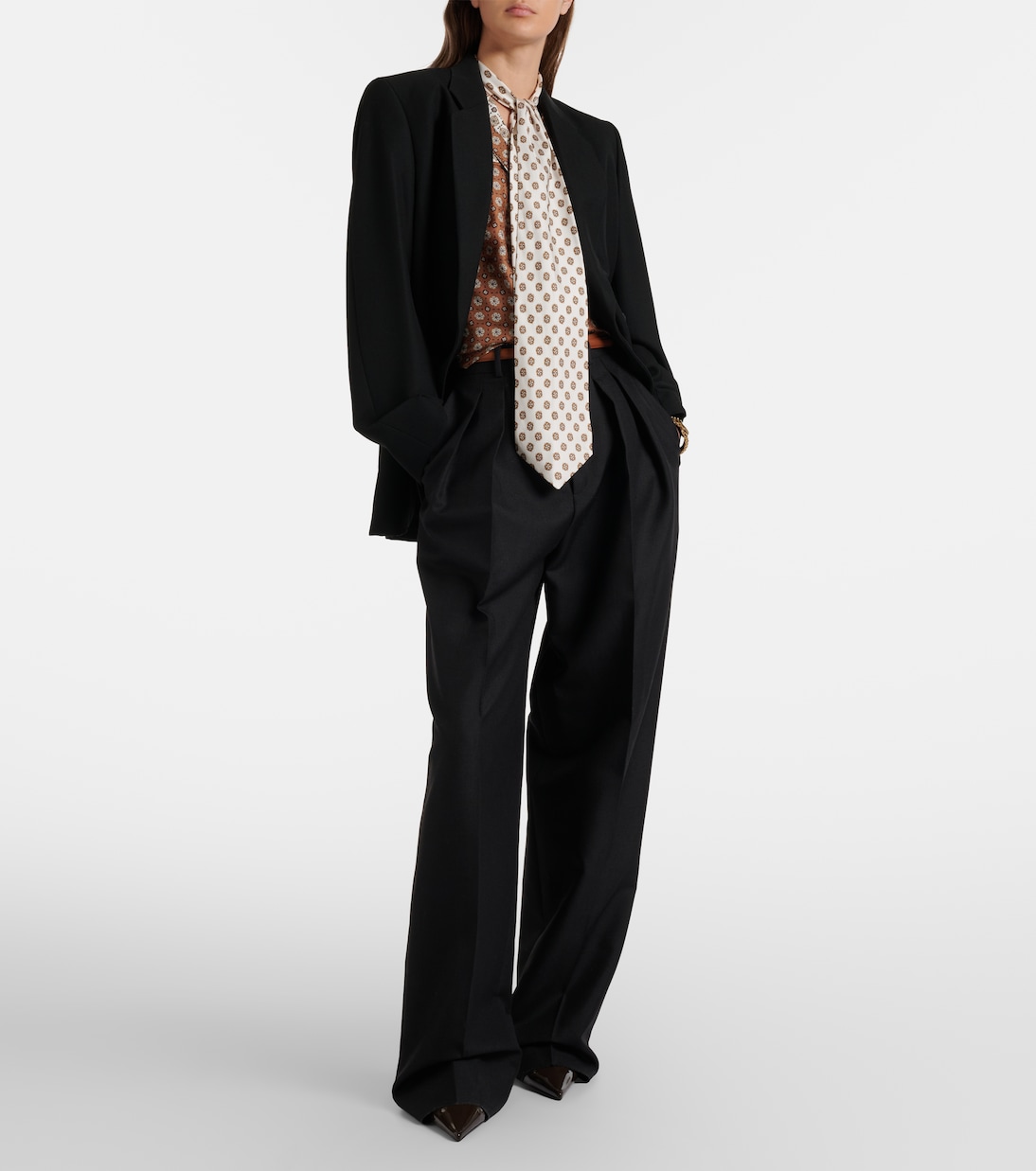 Graphic Dreams tie-neck silk twill top | Dorothee Schumacher