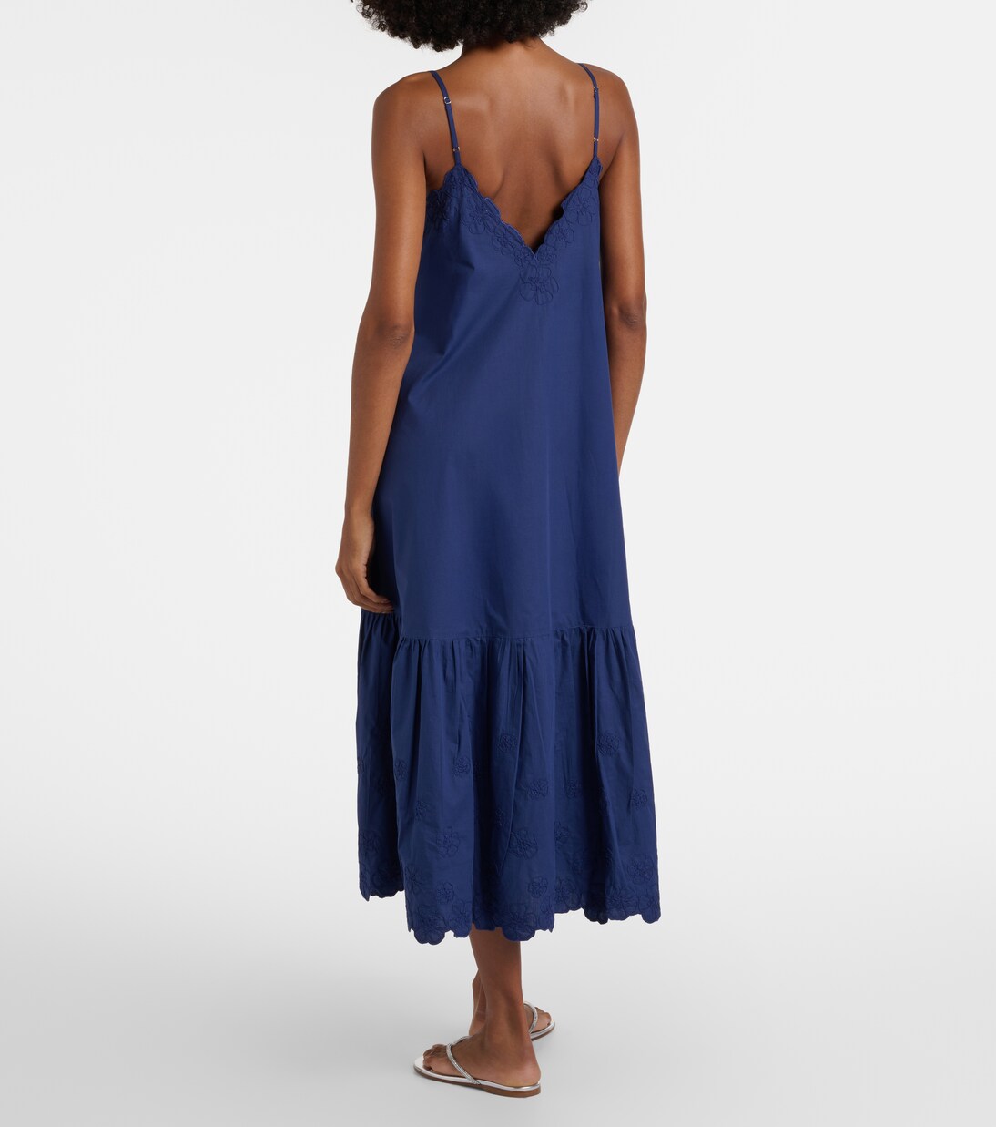 Embroidered cotton midi dress | Juliet Dunn