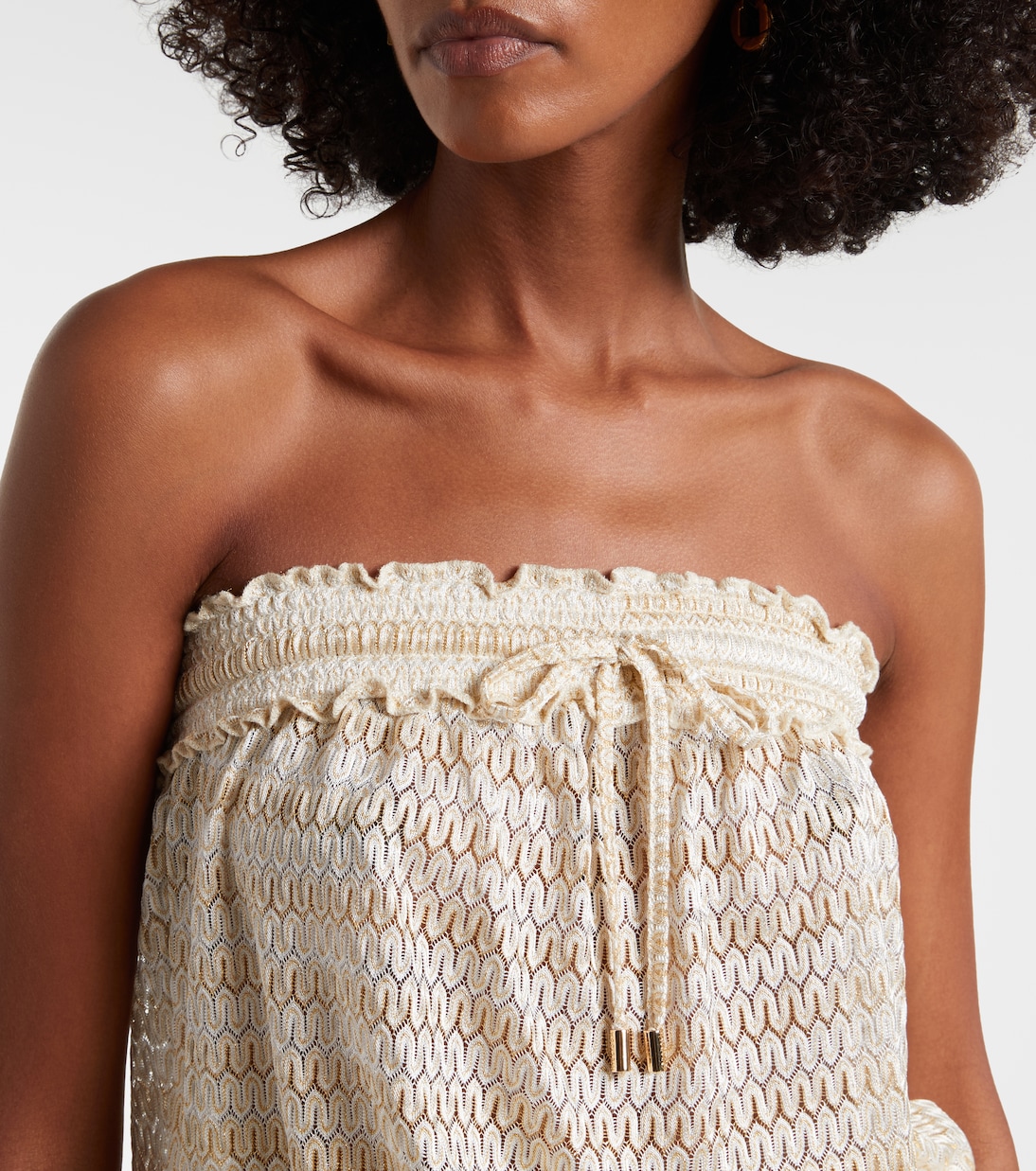 Isla off-shoulder lamé minidress | Melissa Odabash