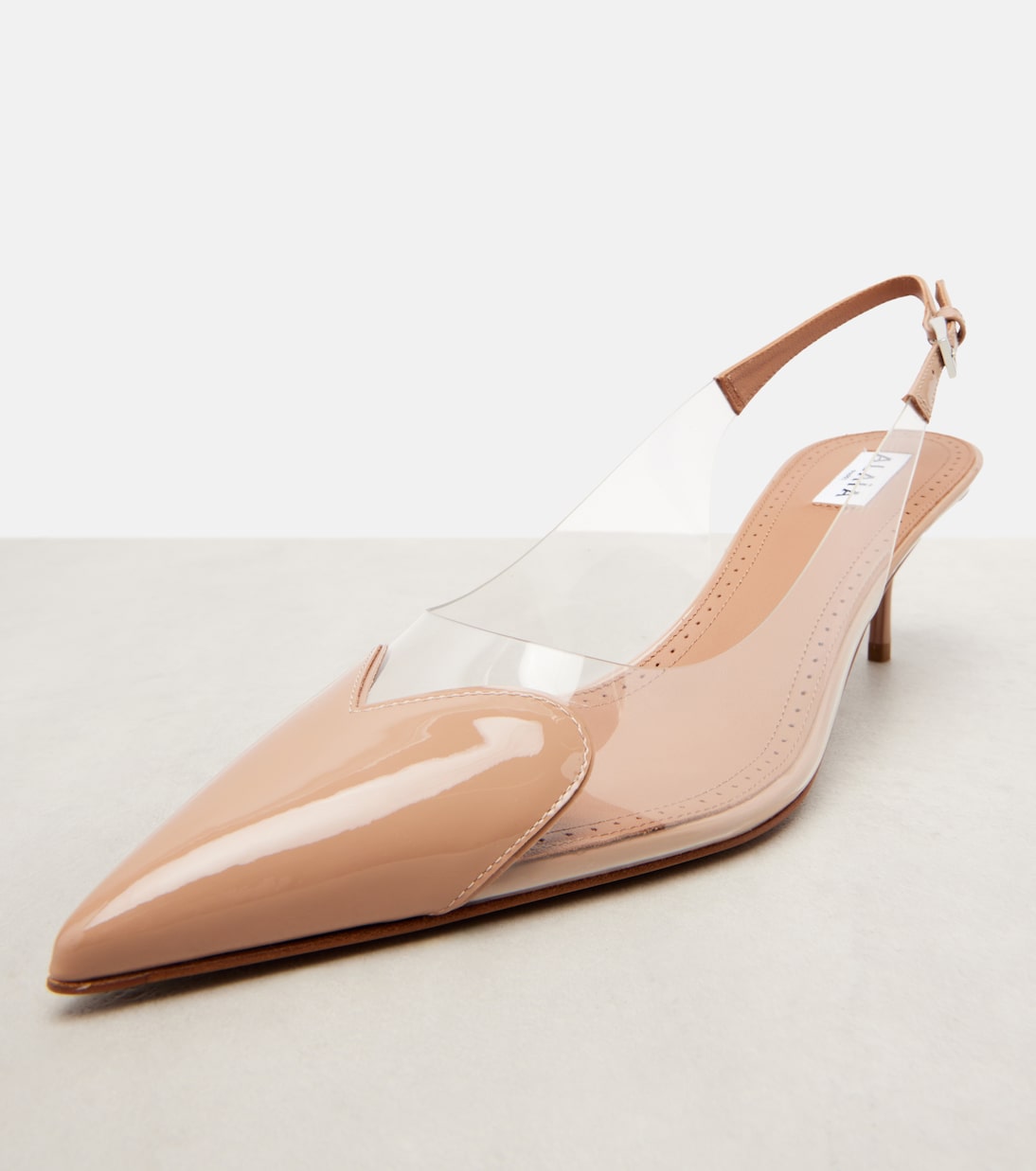 Le Cœur 55 leather and PU slingback pumps | Alaïa