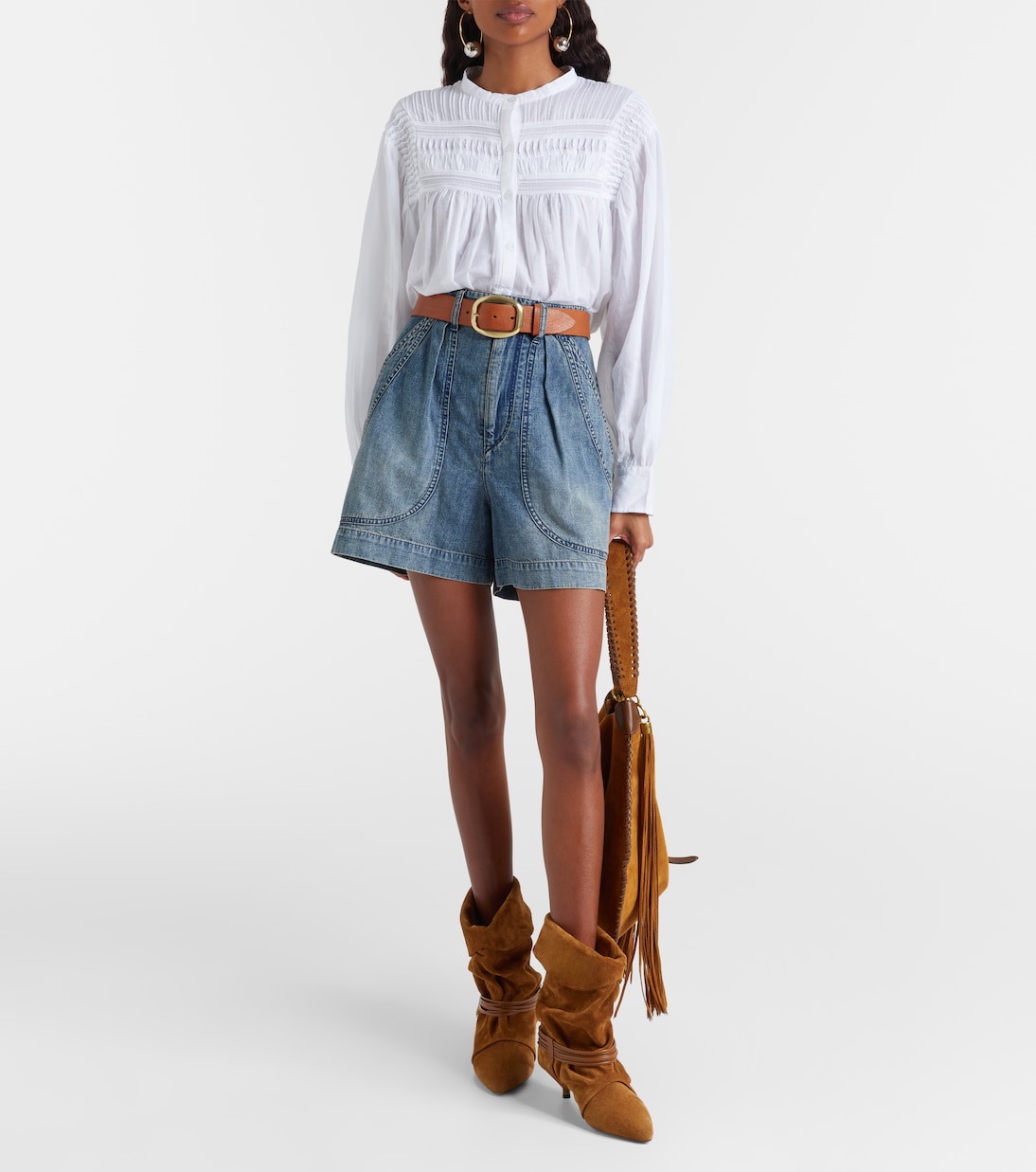 Elodia embroidered cotton-blend blouse | Marant Etoile