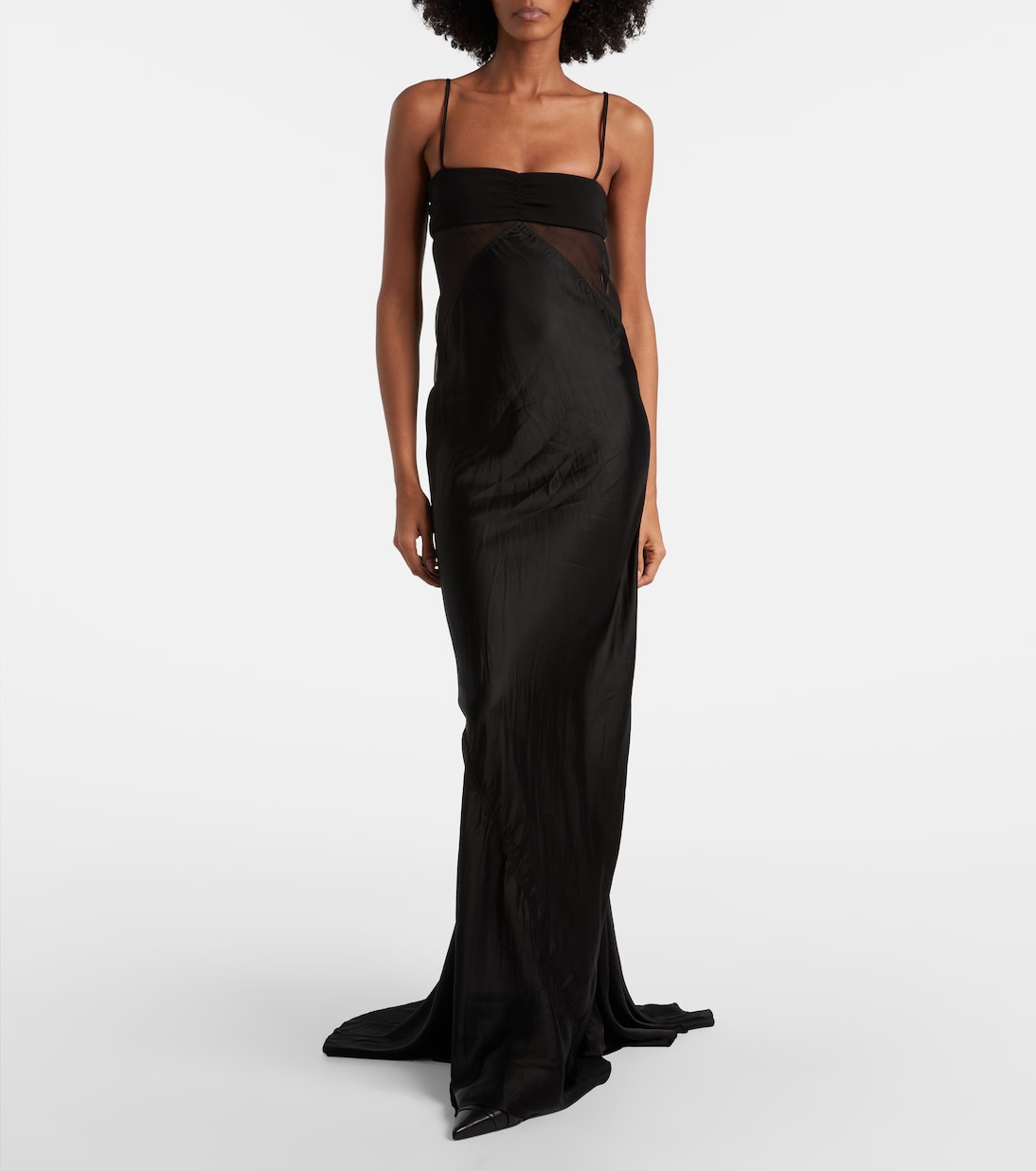 Combo silk-trimmed satin gown | Rick Owens