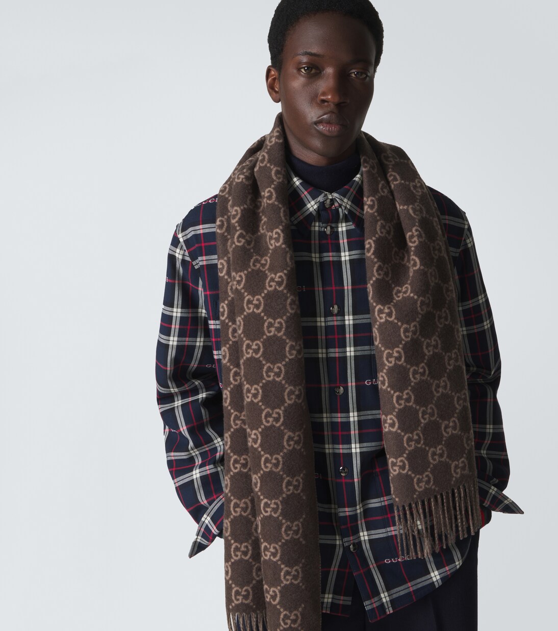 GG fringed cashmere scarf | Gucci