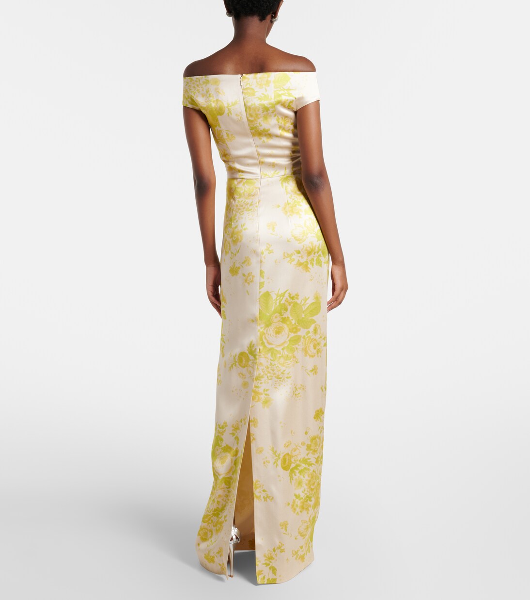 Floral off-shoulder duchess satin gown | Erdem