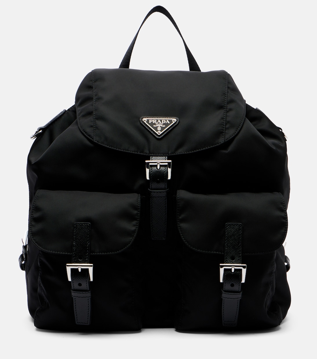 Re-Nylon Medium leather-trimmed backpack | Prada