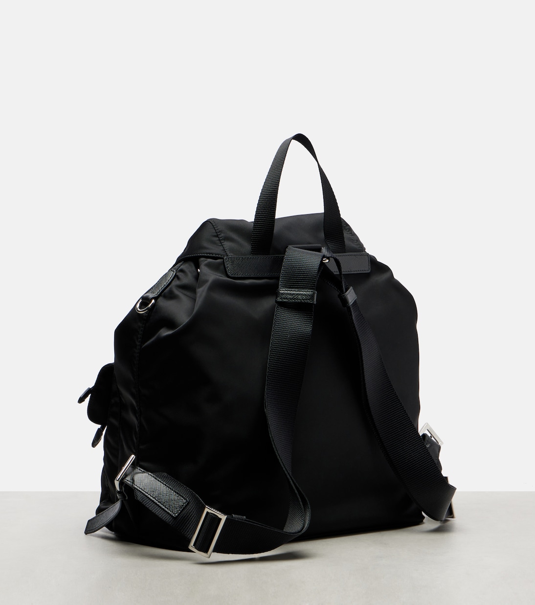 Re-Nylon Medium leather-trimmed backpack | Prada