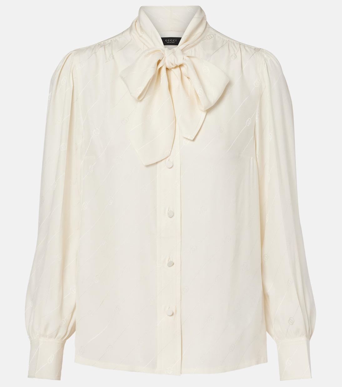 Interlocking G silk crêpe satin blouse | Gucci