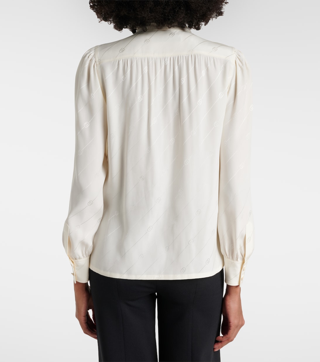 Interlocking G silk crêpe satin blouse | Gucci