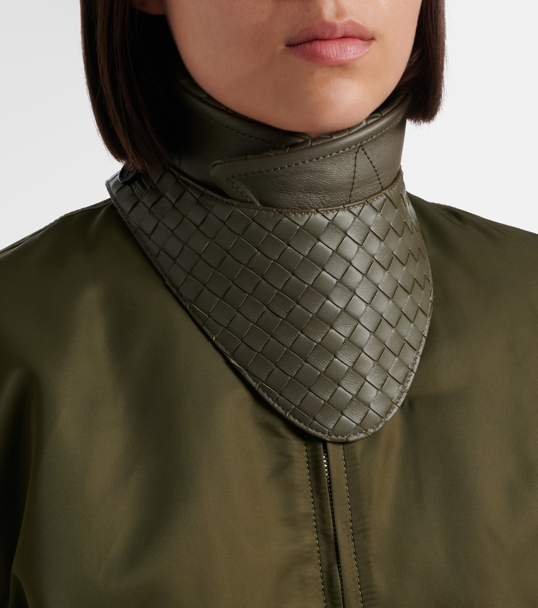 Bomberjacke Intrecciato mit Leder | Bottega Veneta