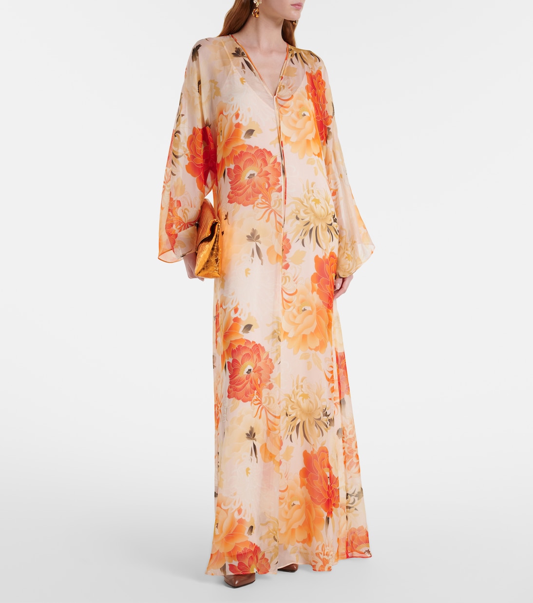 Angus floral silk chiffon maxi dress | Max Mara