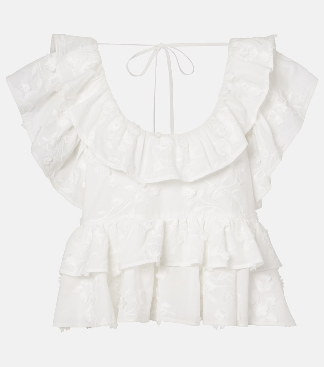 Slees embroidered ruffled cotton top | Dorothee Schumacher