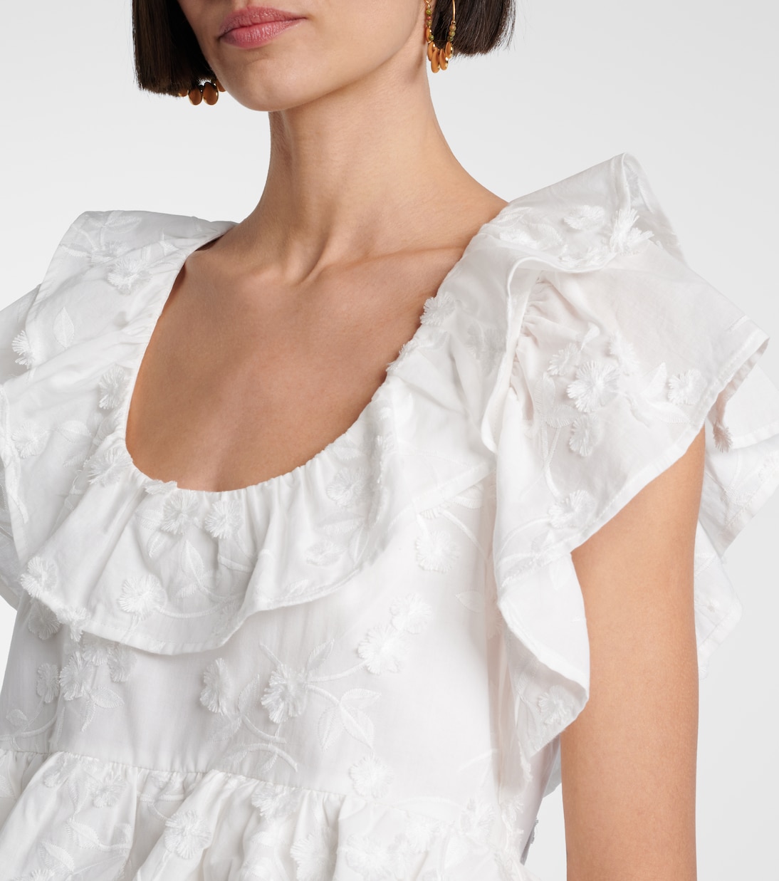 Slees embroidered ruffled cotton top | Dorothee Schumacher