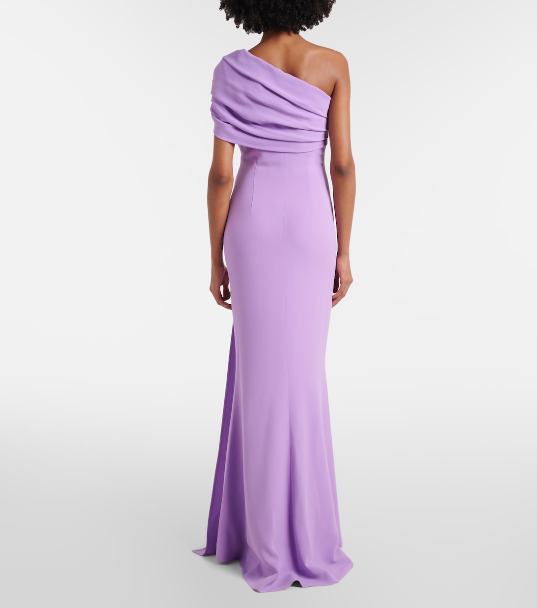 Draped one-shoulder silk-blend cady gown | Elie Saab