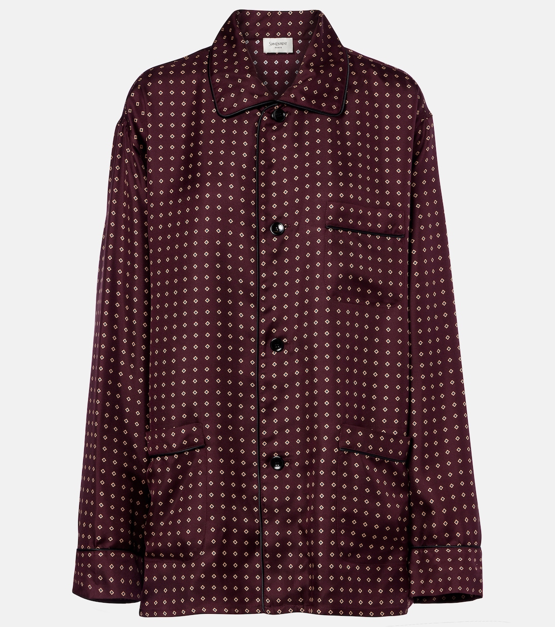 Oversize-Hemd aus Seidensatin mit Polka-Dots | Saint Laurent