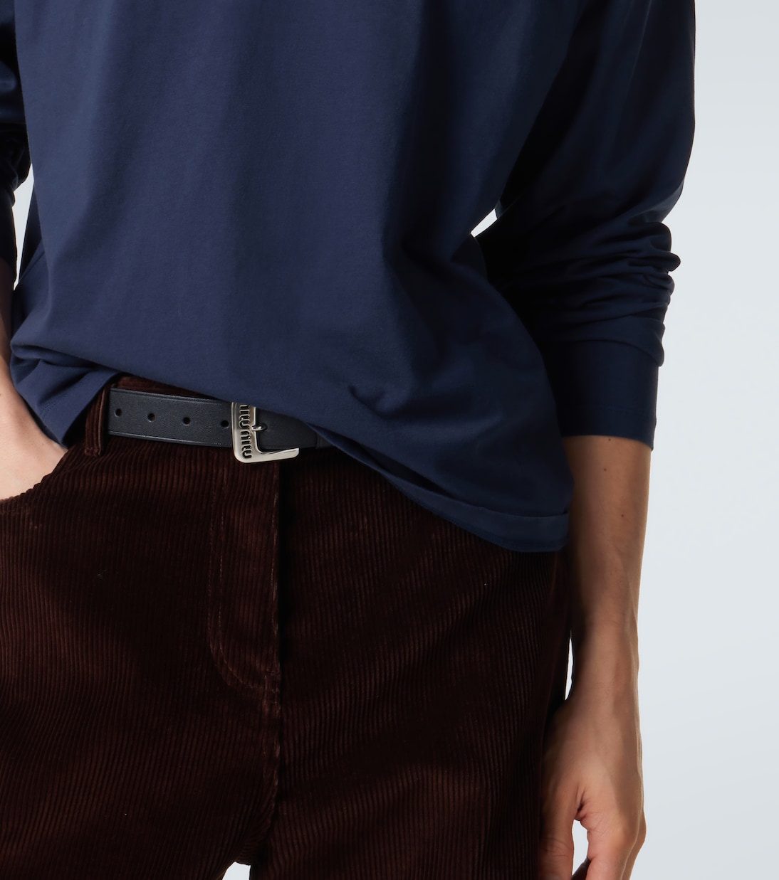 Longsleeve aus Baumwoll-Jersey | Miu Miu