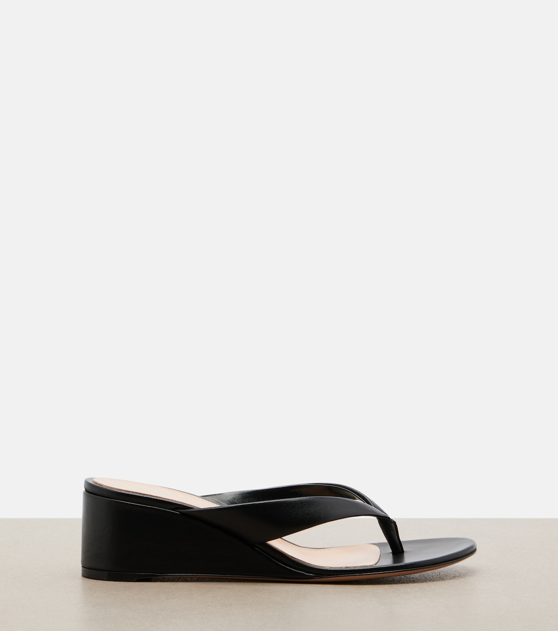 Leather wedge thong sandals | Gianvito Rossi