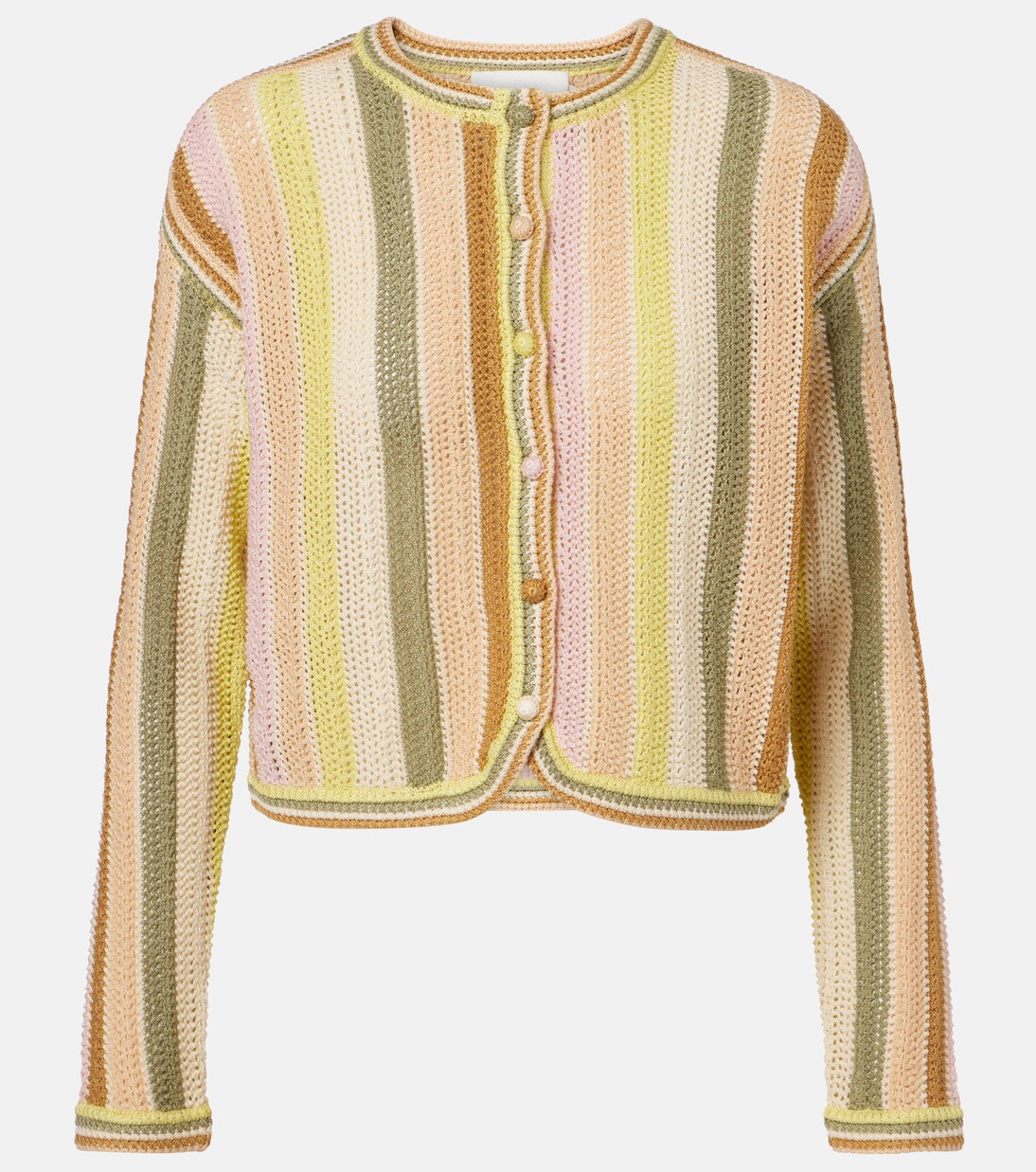 Indra striped crochet cotton cardigan | Zimmermann