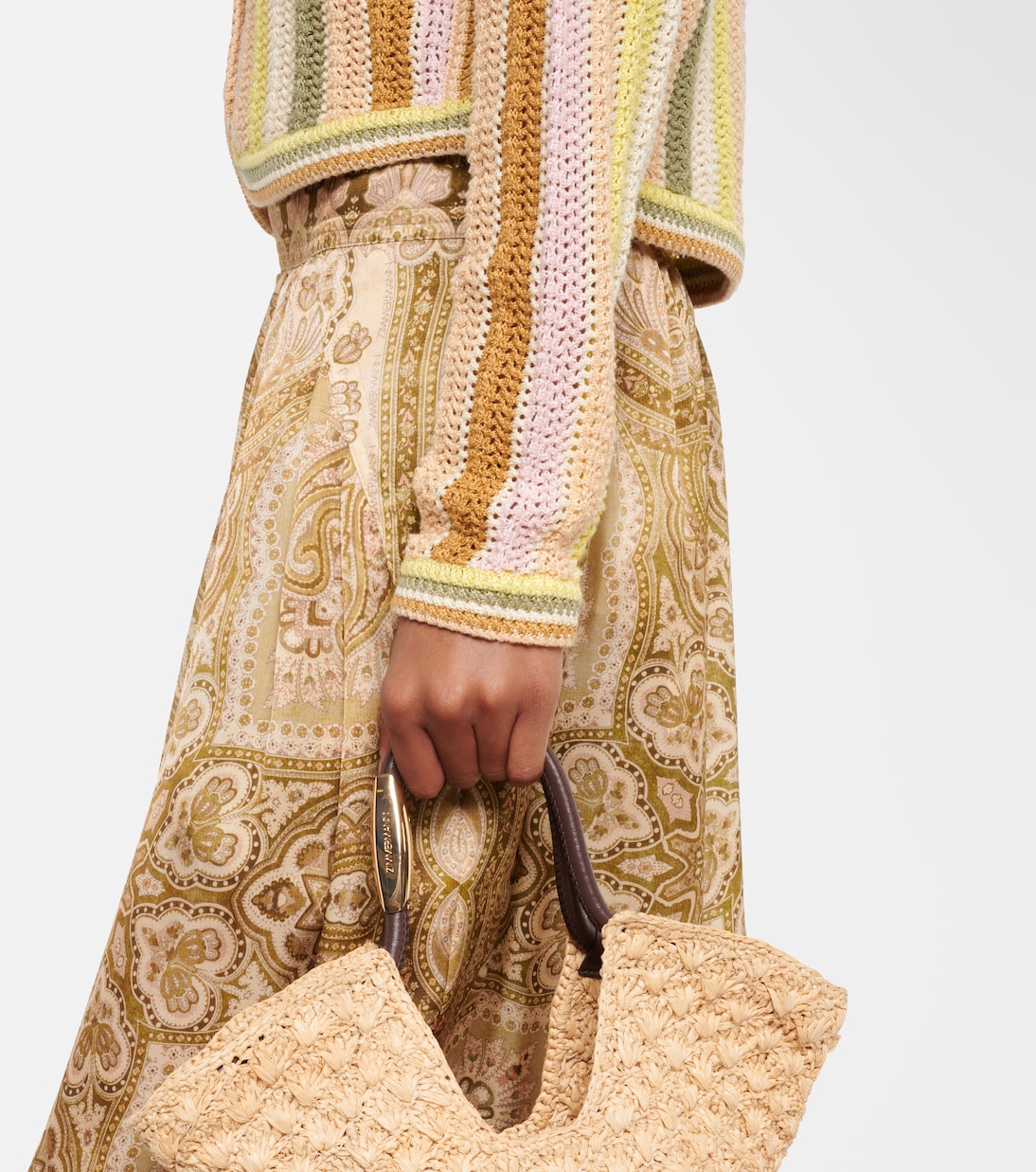 Indra striped crochet cotton cardigan | Zimmermann