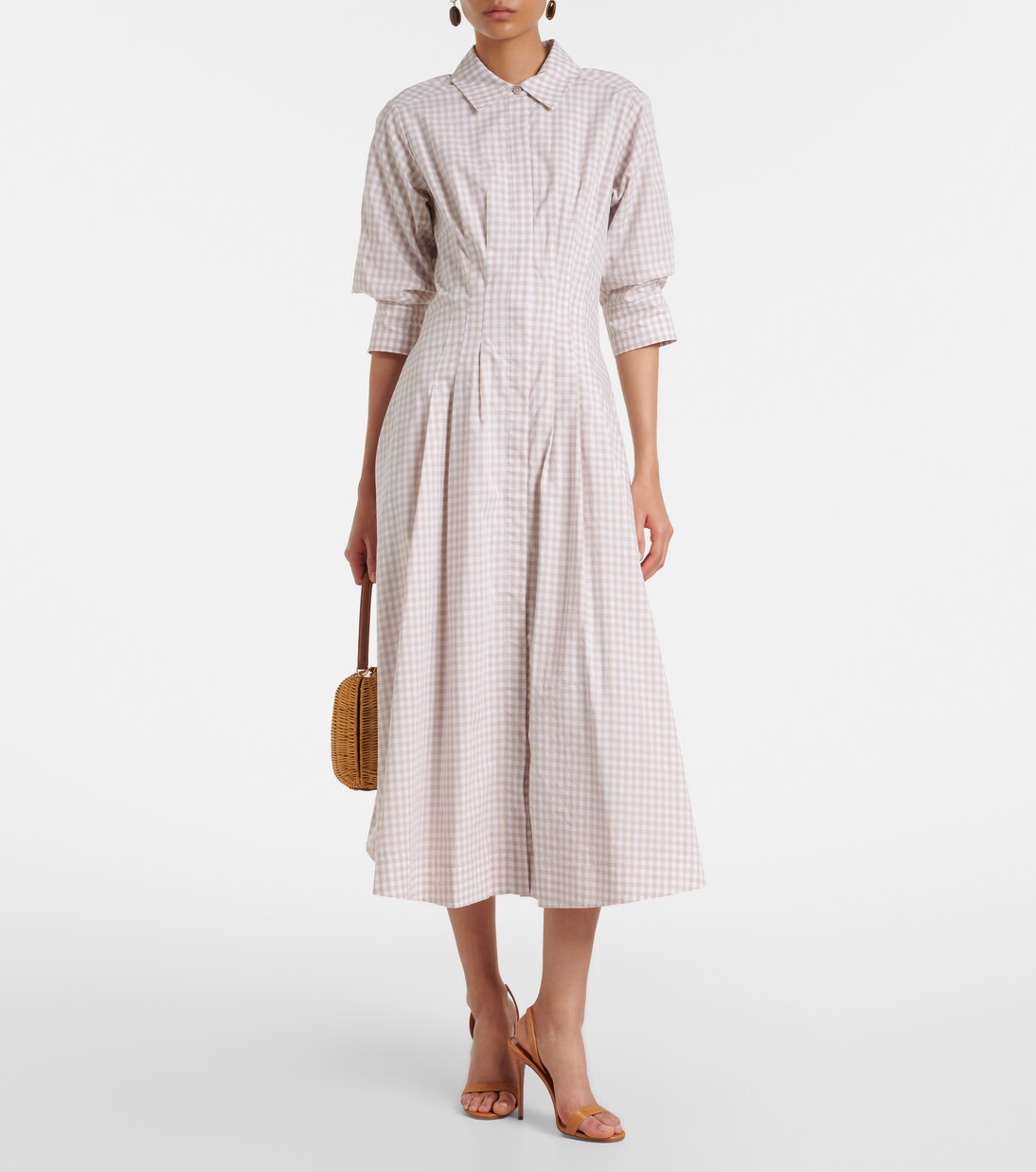 Jazz gingham cotton-blend shirt dress | Simkhai