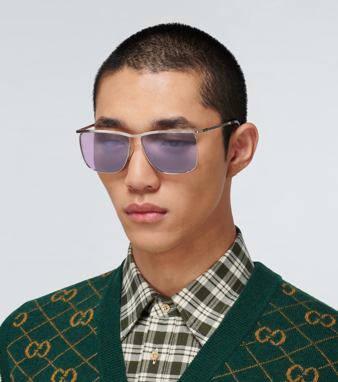 Square-frame metal sunglasses | Gucci