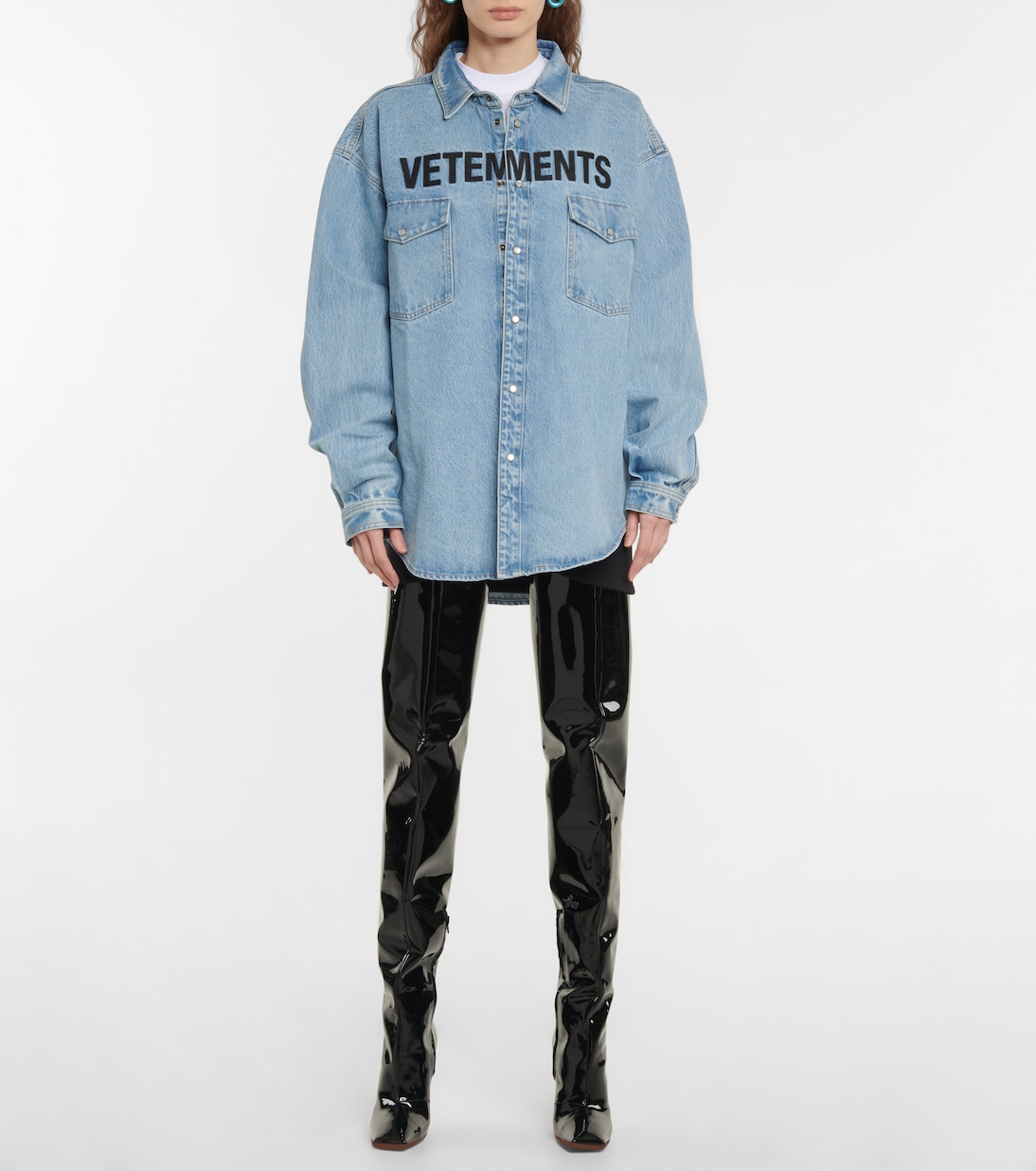 Overknee-Stiefel Boomerang aus Leder | Vetements