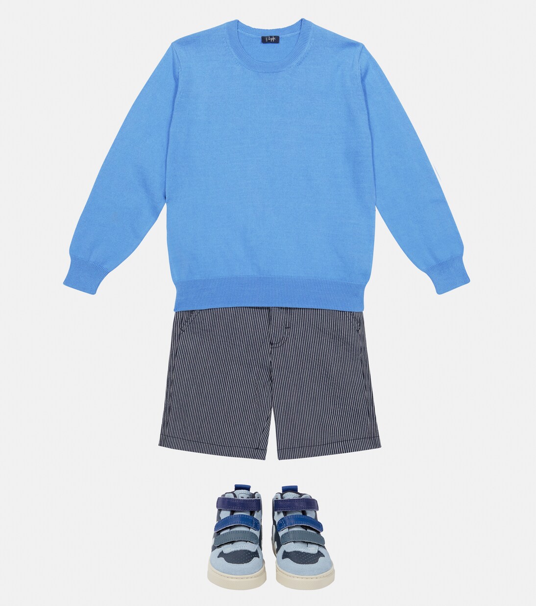 Shorts in misto cotone a righe | Il Gufo