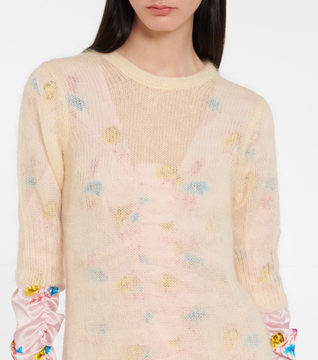 Robe midi en mohair et laine mélangés | Ganni