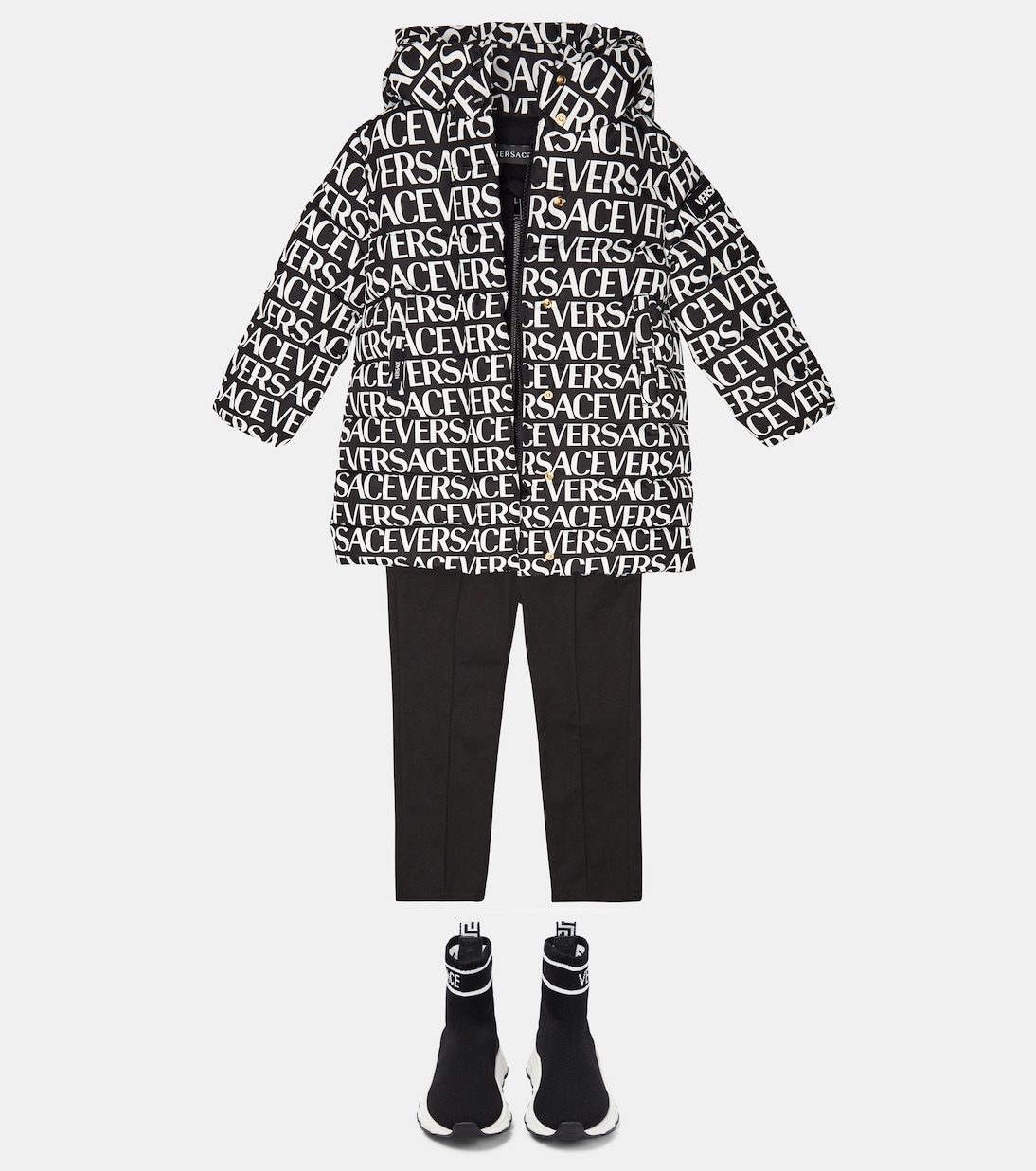 Logo printed down jacket | Versace Kids
