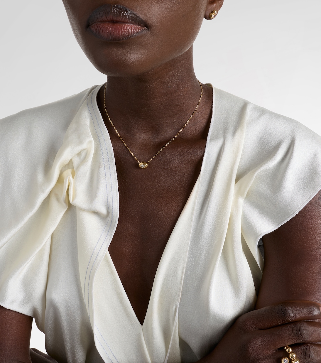 Halskette Lenox Reign aus 18kt Gelbgold mit Diamant | Melissa Kaye