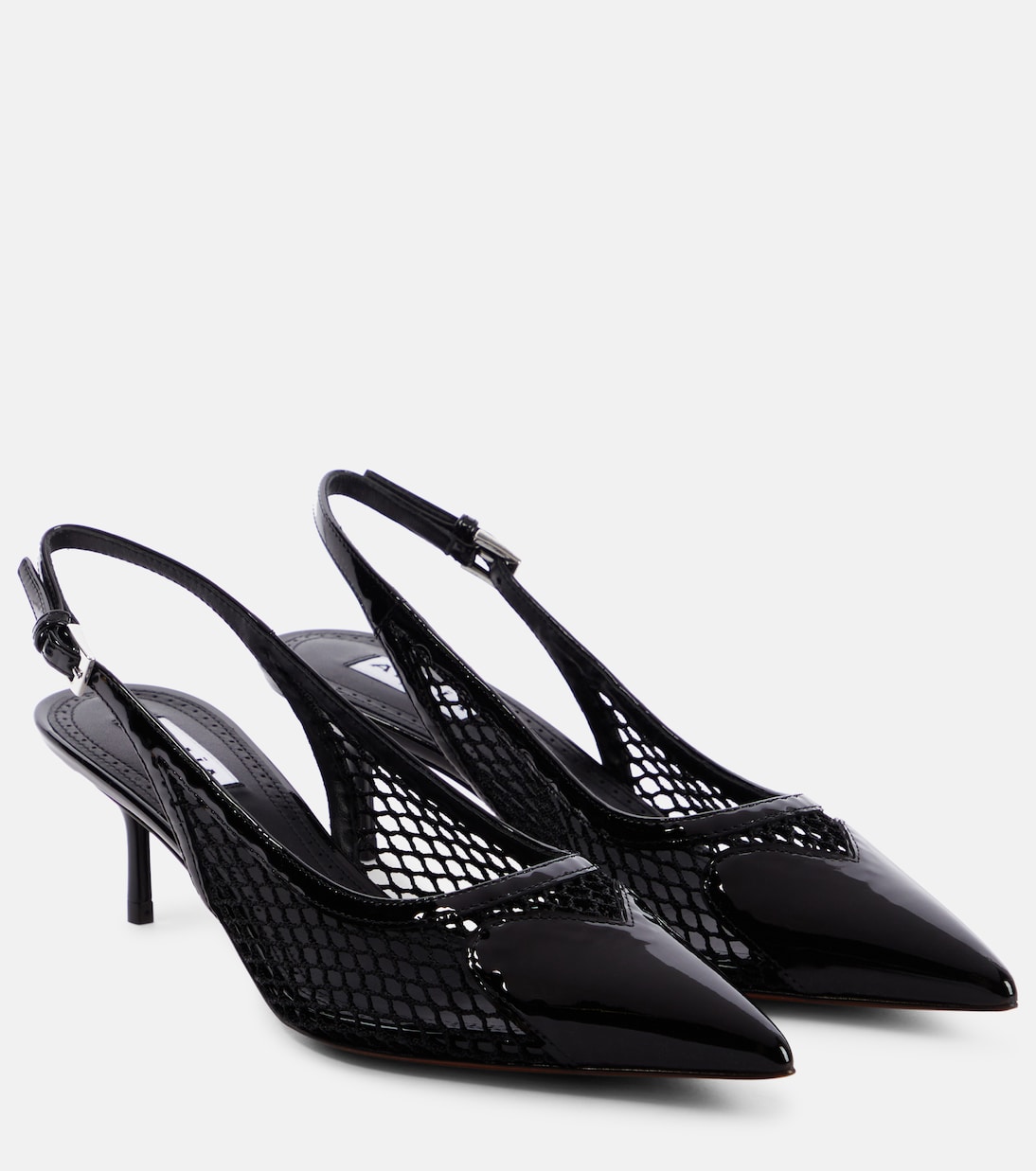 Slingback-Pumps aus Lackleder und Mesh | Alaïa