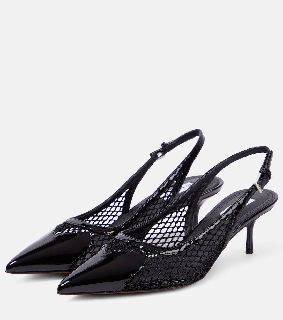 Slingback-Pumps aus Lackleder und Mesh | Alaïa
