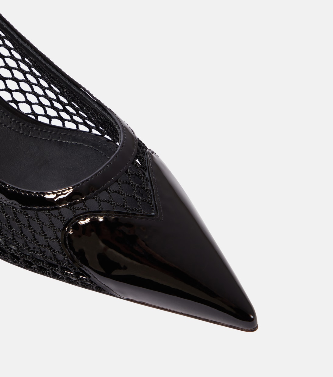 Slingback-Pumps aus Lackleder und Mesh | Alaïa
