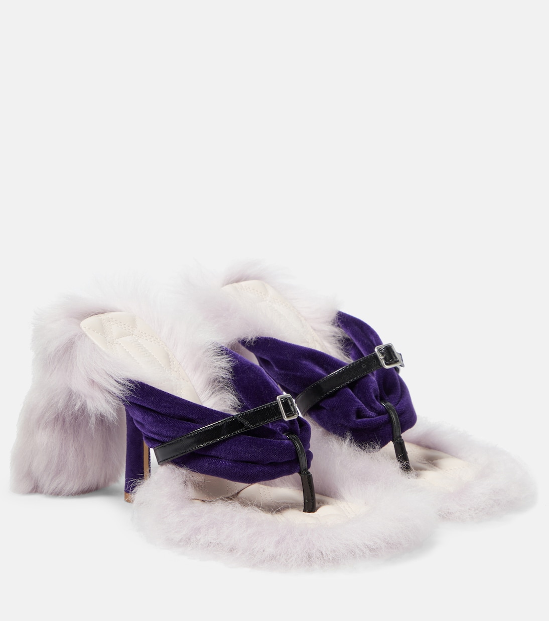 Step Post Shearling-trimmed sandals | Burberry