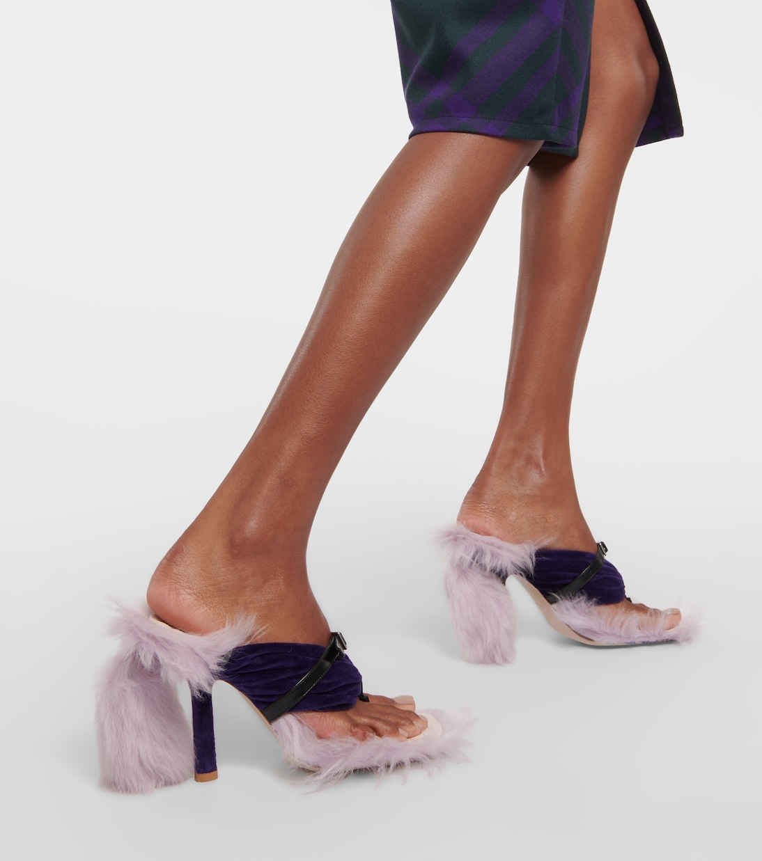 Step Post Shearling-trimmed sandals | Burberry