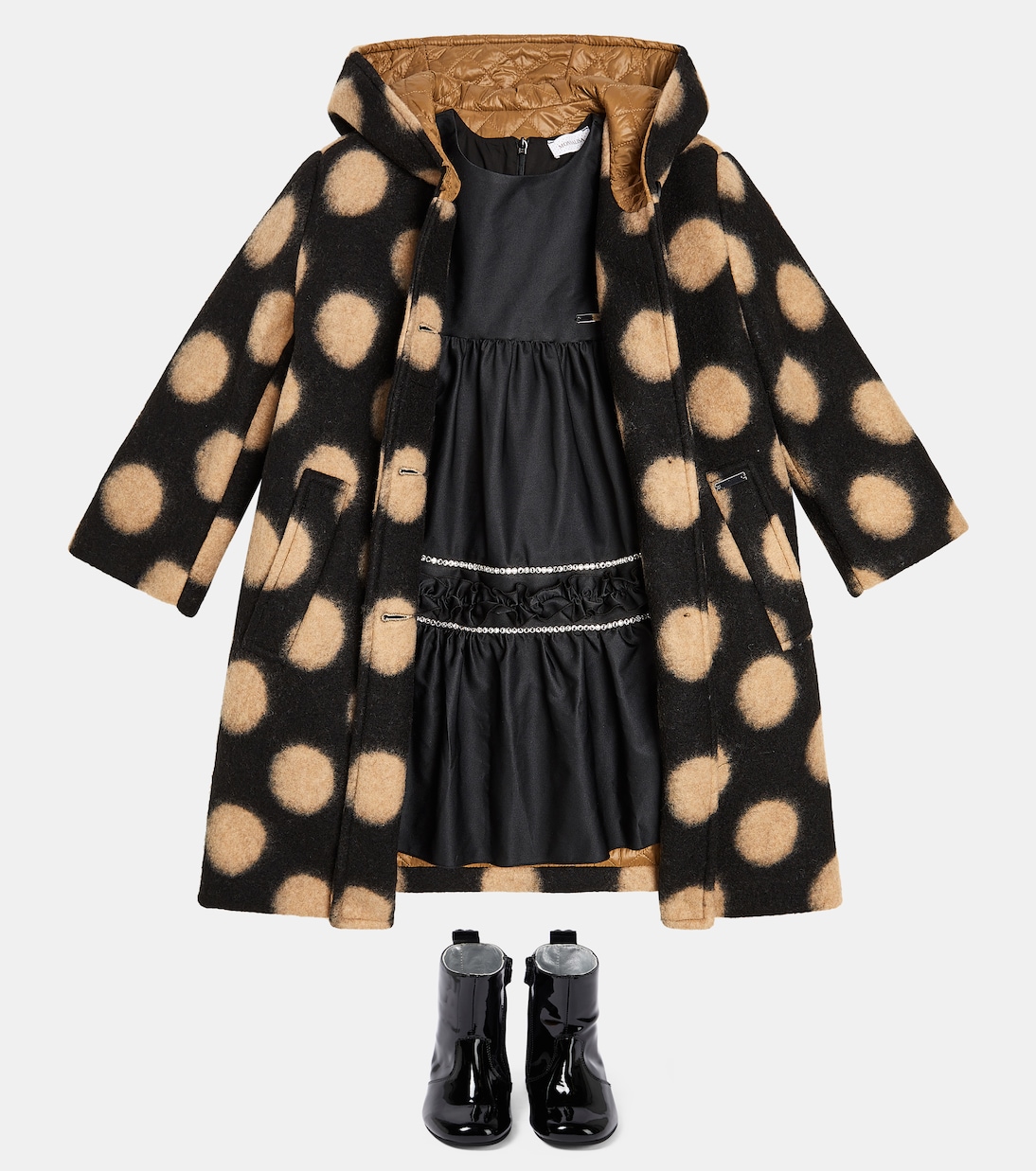 Polka-dot wool-blend coat | Monnalisa