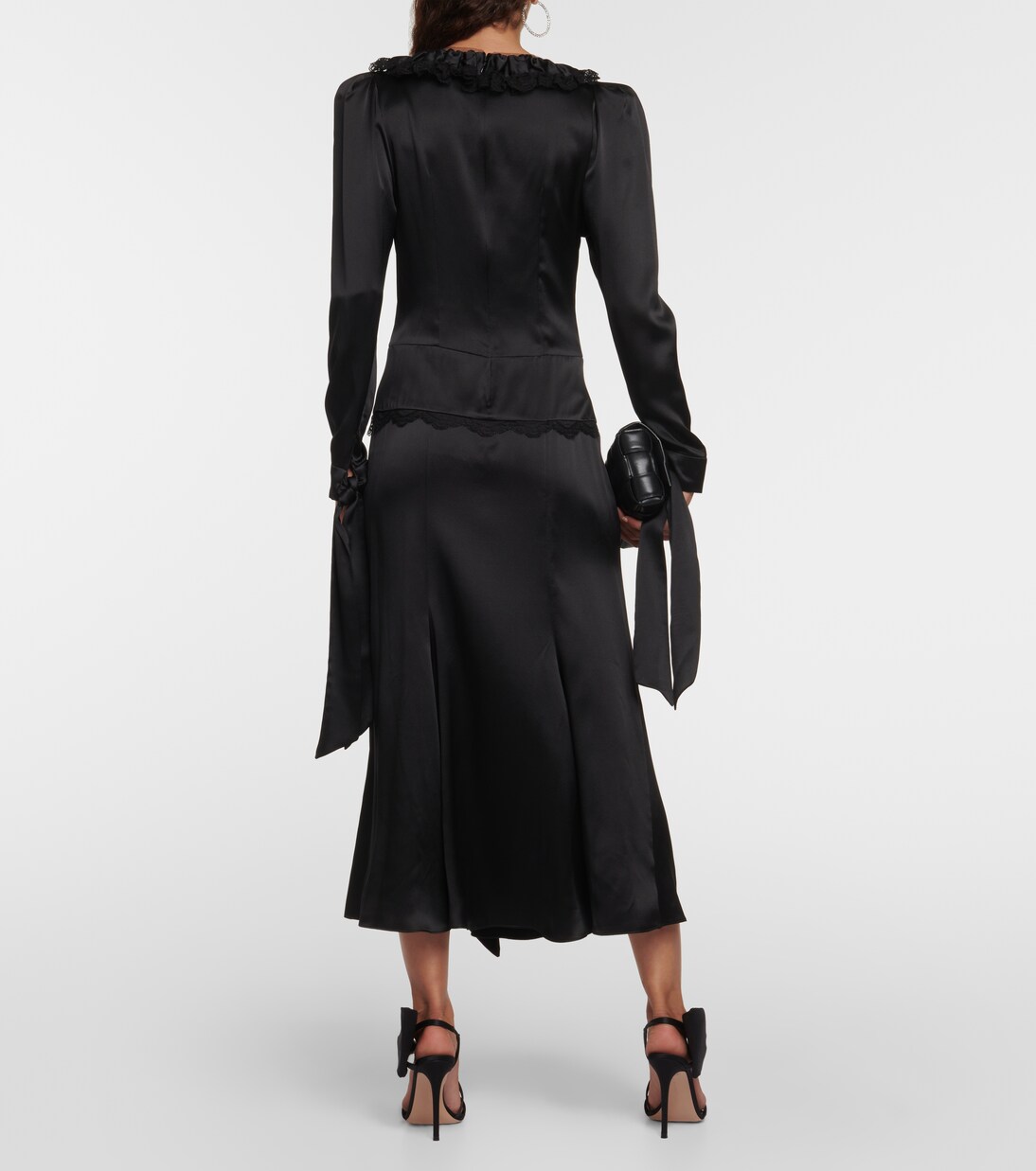 Robe midi en soie à ornements | Rodarte