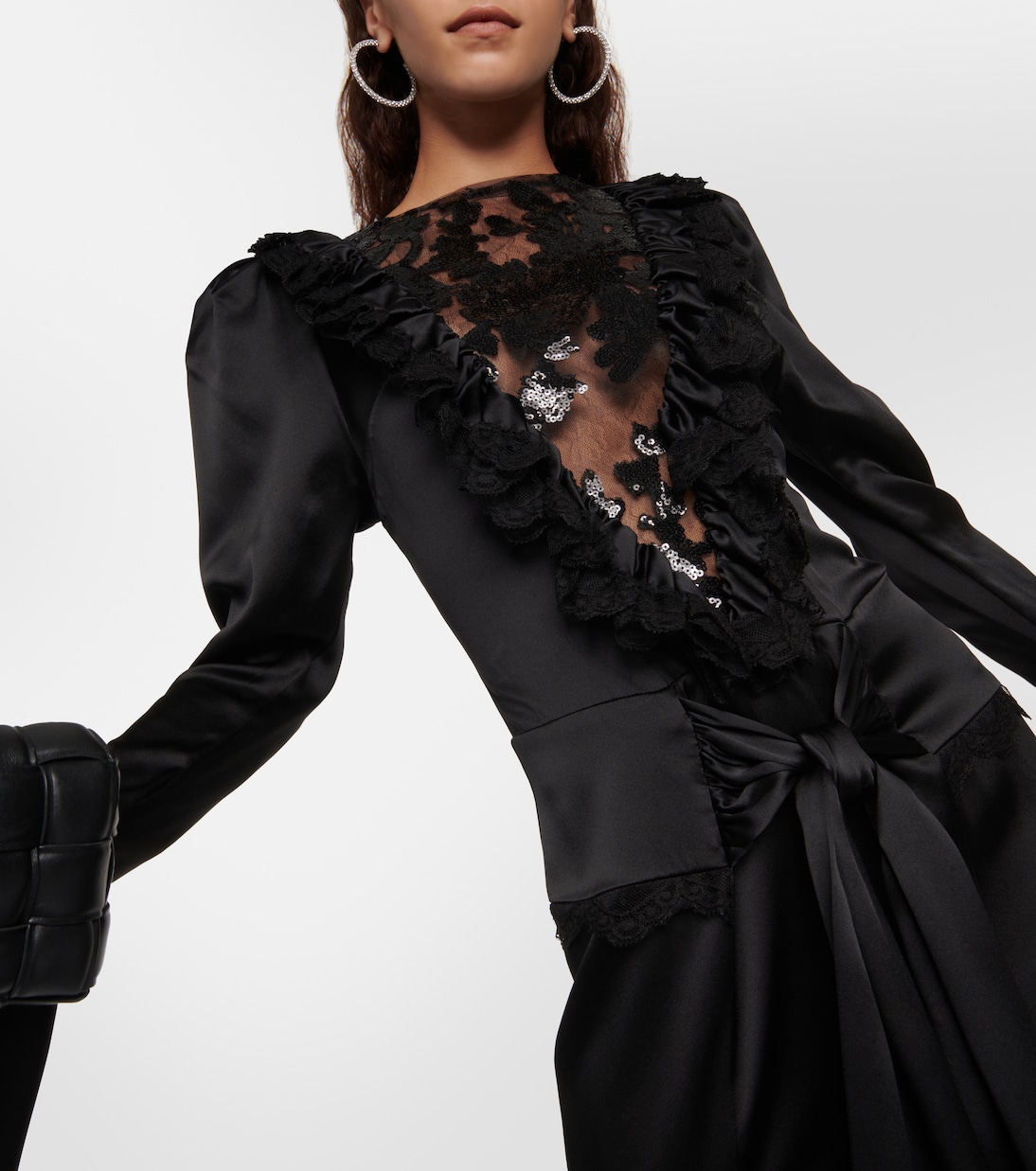 Robe midi en soie à ornements | Rodarte